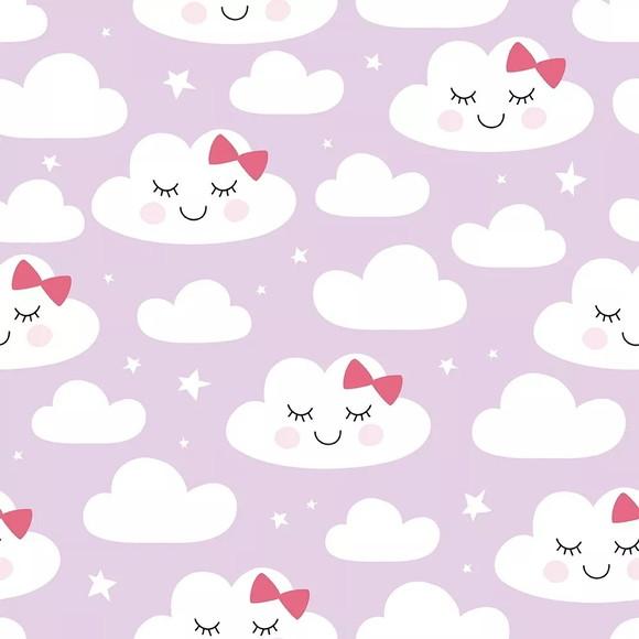 Papel de parede Nuvens Baby Lilas