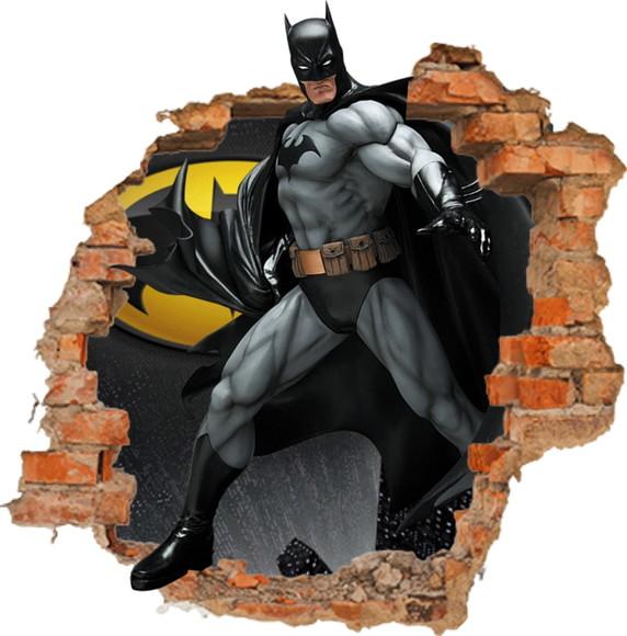 Adesivo Decorativo Batman Buraco 3d 1.5x1.5 Metros
