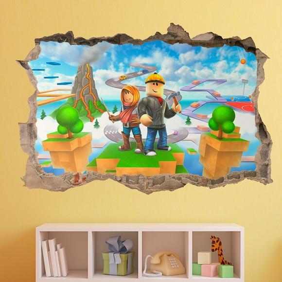 Adesivo Parede Infantil Roblox Buraco 3d 100x60cm