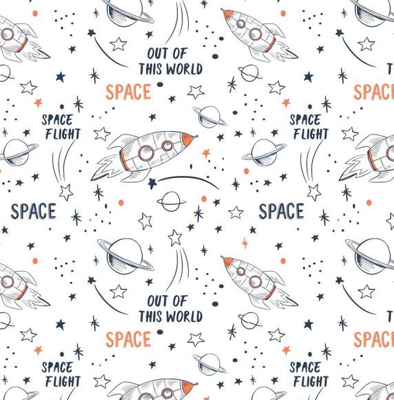 Papel de parede Planetas Espaço Astronauta 300x58cm