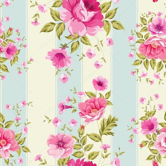 Papel de parede Listras Floral