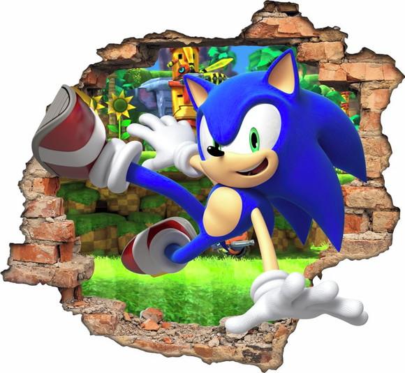 Adesivo Parede Infantil Sonic Buraco 3d Kids