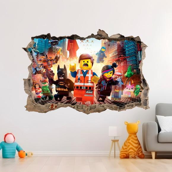 Adesivo Parede Infantil Lego Marvel Vingadores Buraco 3d