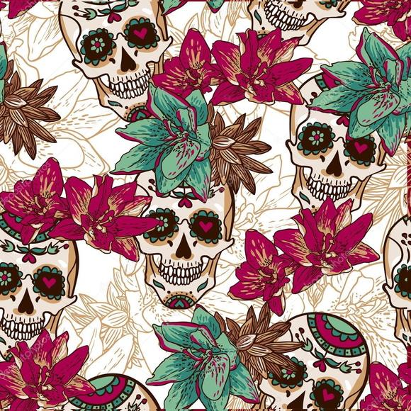 Papel de parede Caveira Skull