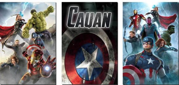 Kit 3 Placas Decorativas Heróis Vingadores MDF