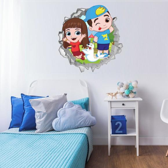 Adesivo decorativo Lucas Neto Giovana Buraco 3D