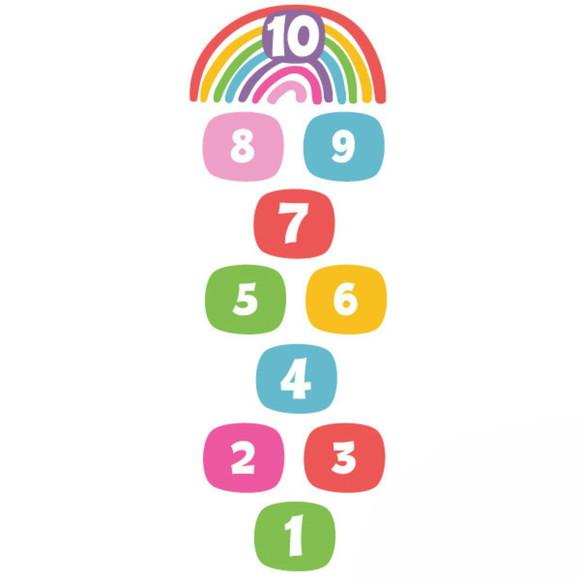 Adesivo Amarelinha Chão - Arco Iris Infantil 60x230cm