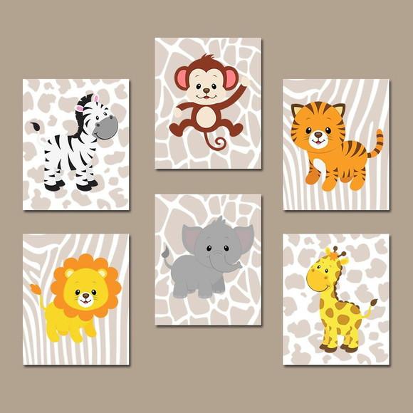 Kit 6 Placas Decorativas Zoo Safari MDF 05