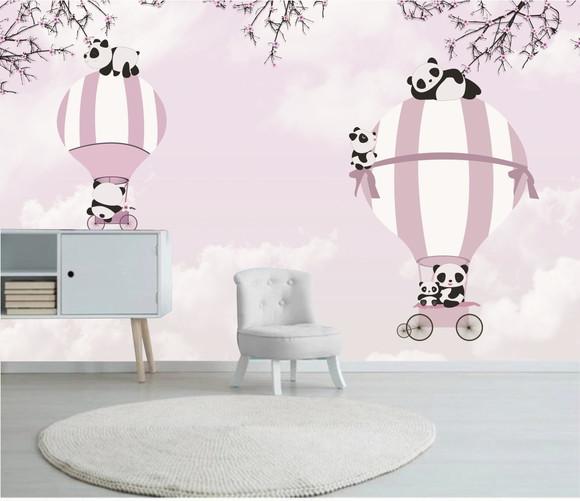 Papel de Parede Urso Panda Baby Rosa m²