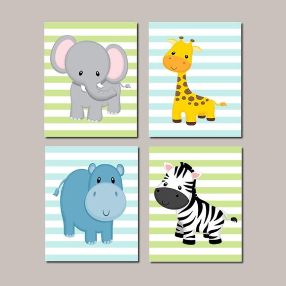 Kit 4 Placas Decorativas Zoo Safari MDF 02