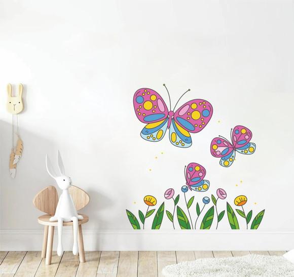 Adesivo de Parede Mini Jardim Borboletas