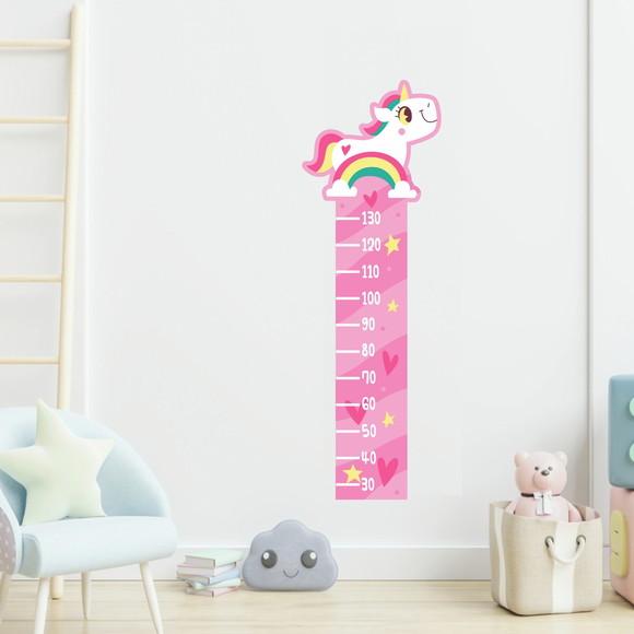 Adesivo de Parede Regua de Crescimento Infantil Unicornio