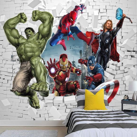 Papel de Parede Adesivo Infantil Heróis Vingadores M²