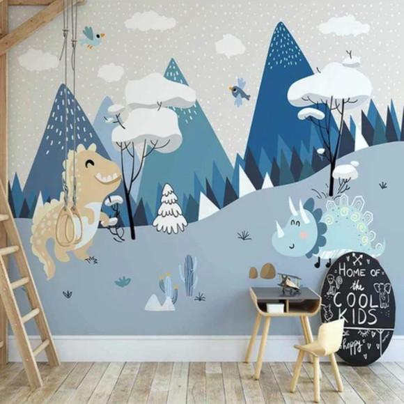 Papel Parede Auto Adesivo Dinossauro Baby Dino Infantil M²