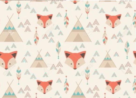 Papel de Parede Adesivo Raposa Ludico