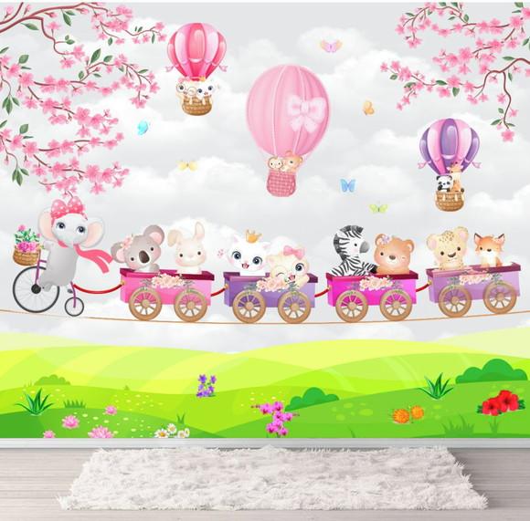 Papel de Parede Adesivo Infantil Jardim Encantado Safari M²