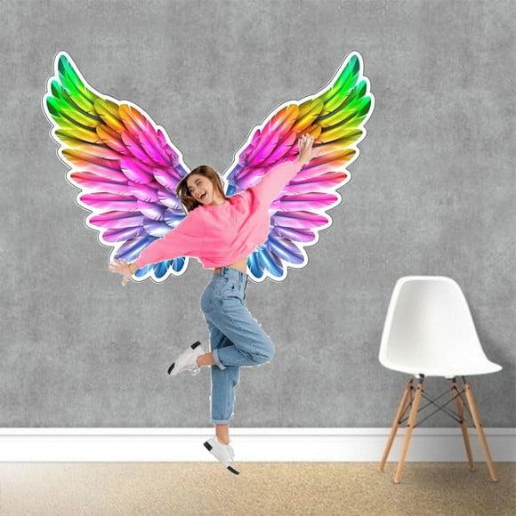 Adesivo de Parede Asas Anjo Colors Fundo para Selfie