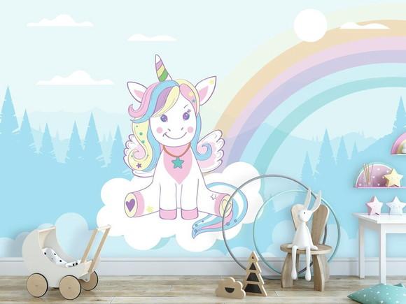 Papel de Parede Auto adesivo Infantil Arco Íris m²