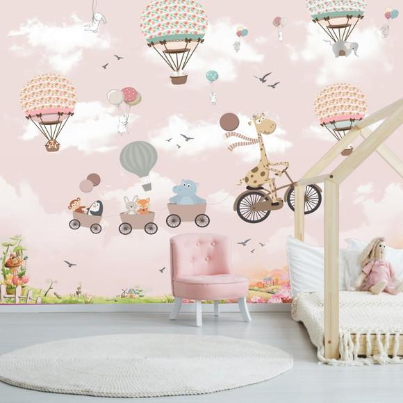 Papel de Parede Safari Balões Zoo Baby M²