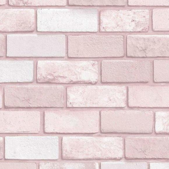 8 Rolos Papel de parede Tijolinho Barro Rose 3 metros
