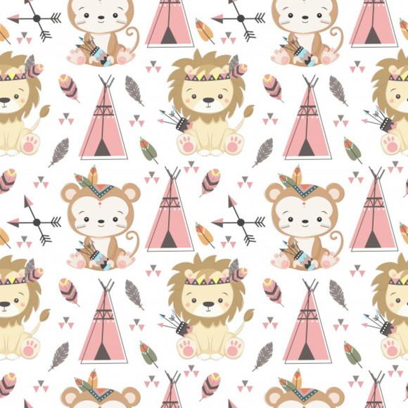 Papel de parede Adesivo Safári Tribo Baby