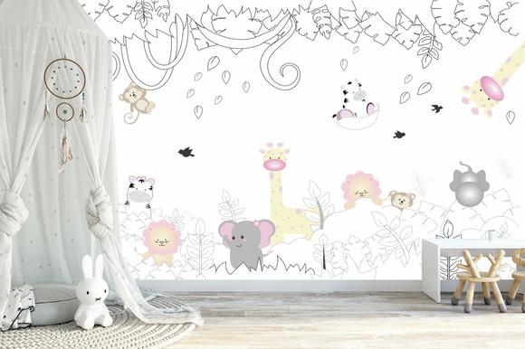 Papel de Parede Safari Zoo Baby 5 M²