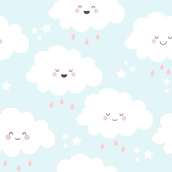 Papel de parede Nuvens Chuva de Amor Baby