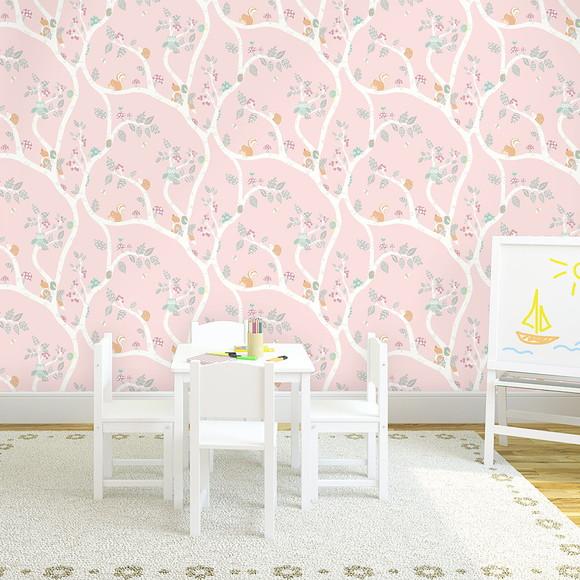 Papel de parede Galhos Curuja Cute Baby Auto adesivo