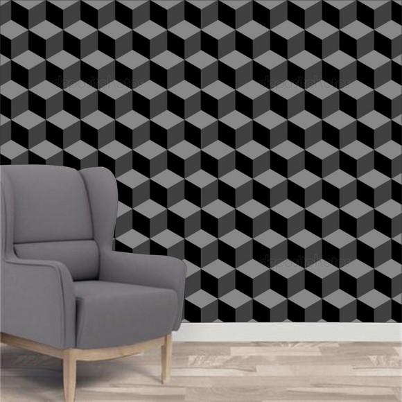 Papel de Parede 3D Geométrico vinilico