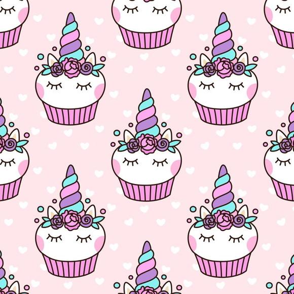 Papel de parede Unicórnio Cupcake 300x58cm