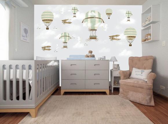 Papel de Parede Balão Aviador Grey m²