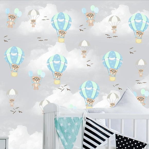Papel de Parede Ursinho Baloeiro Baby M²