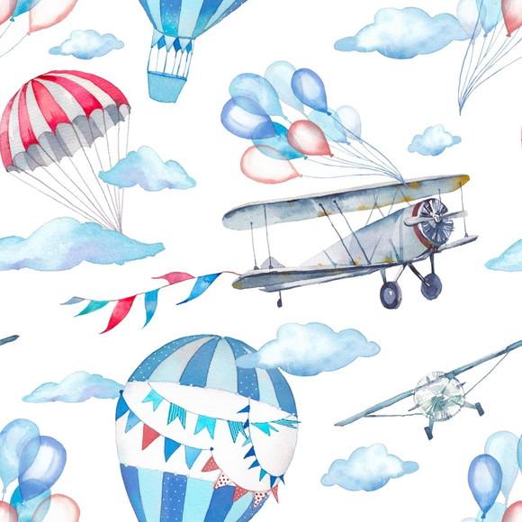 Papel de Parede Avião Nuvens