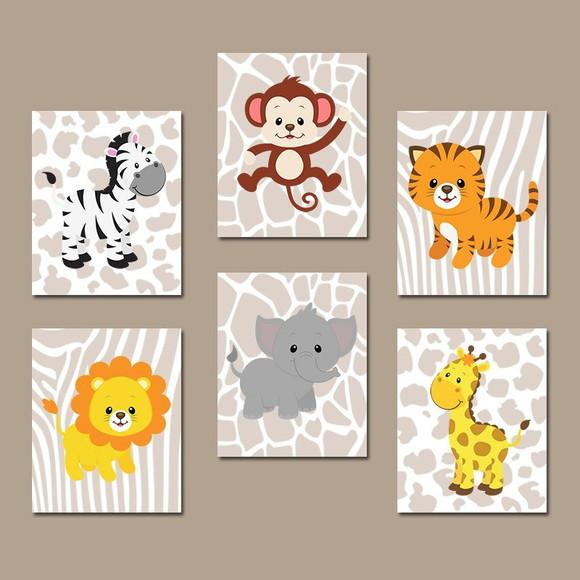Kit 6 Placas Decorativas Zoo Safari MDF 05