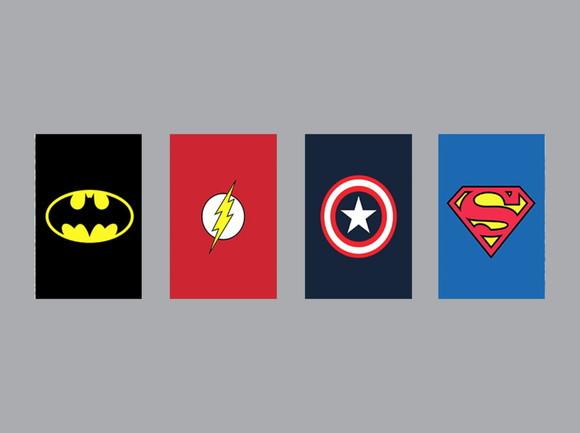 Kit 4 Placas Decorativas Herois Vingadores MDF 01