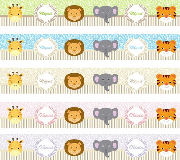 Faixa Border Safari Zoo cores