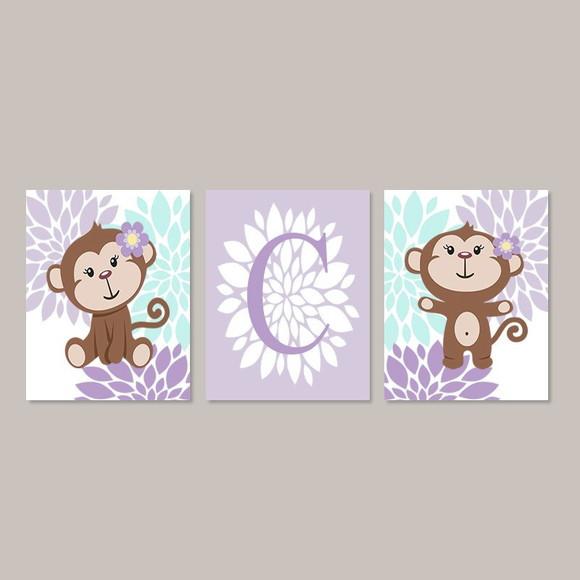 Kit 3 Placas Decorativas Macaquinhos MDF 01