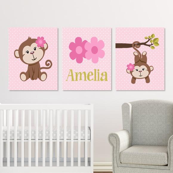 Kit 3 Placas Decorativas Macaquinhos MDF 03