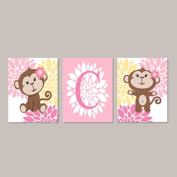 Kit 3 Placas Decorativas Macaquinhos MDF 02