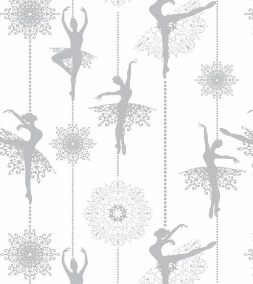 Papel de parede Bailarina Cinza e Branco