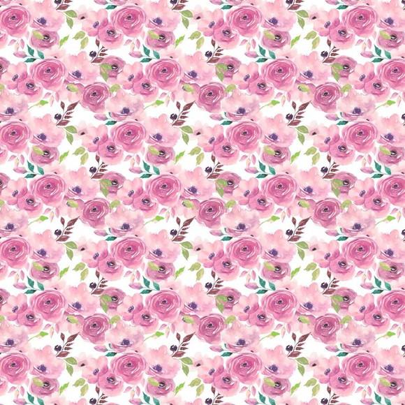 Papel De Parede Floral Rosa