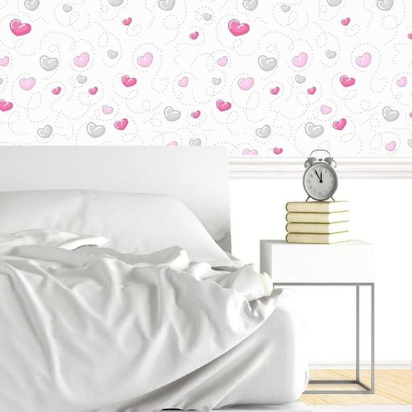 Papel de parede coração Decor 36 3m