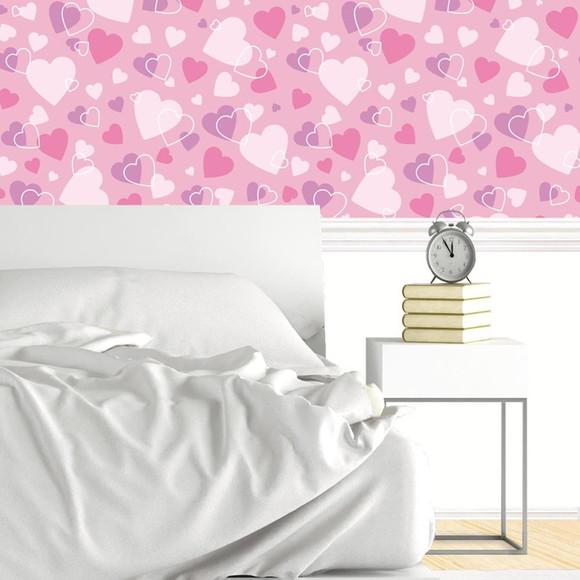 Papel de parede coração Decor 34 3m