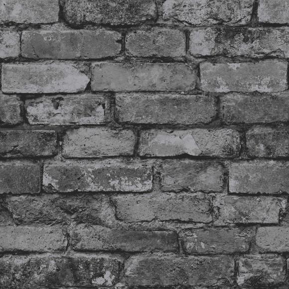 Papel de parede Tijolinho Preto 01