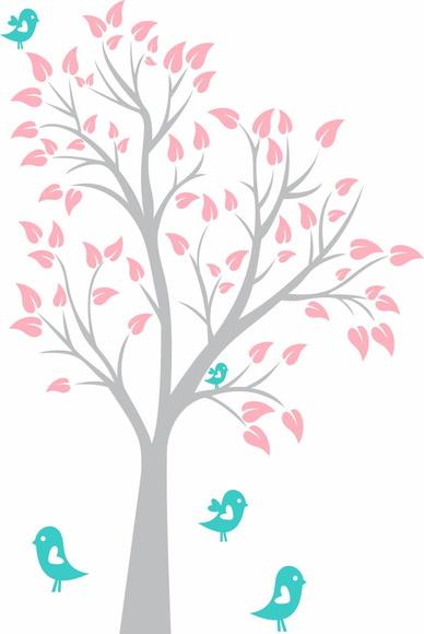 Adesivo Quarto Infantil Arvore Passaros