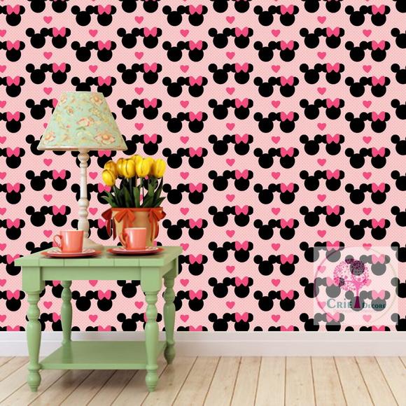 Papel de parede Disney Mickey Minnie 09