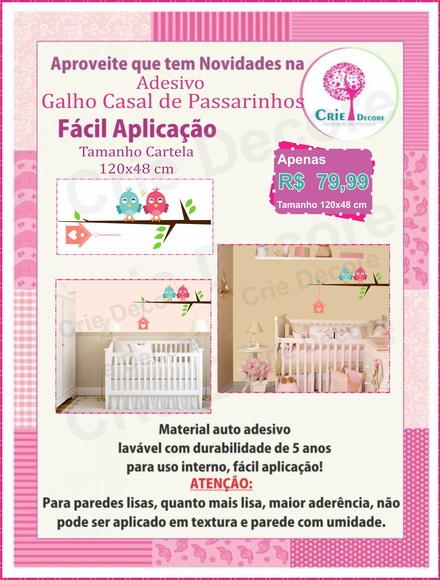 Adesivo Galho casal de Passarinho