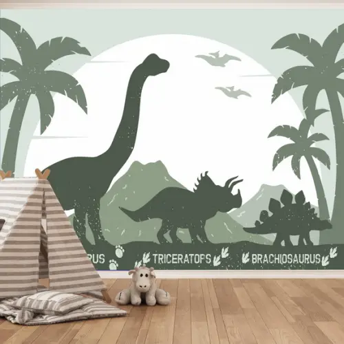 Papel de Parede Dinossauros M² Verde