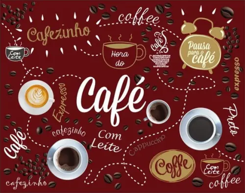 Papel de Parede Cozinha Café Cafeteria Bordo