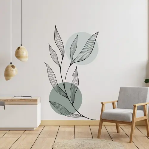 Adesivo Decorativo Parede Boho Floral Minimalista Cd02